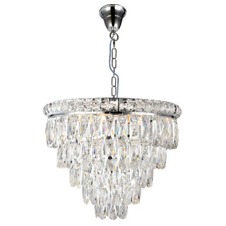 Lighting Inspirations Emporia 45cm 8 Light 5 Tier Crystal Glass Chandelier Chrome