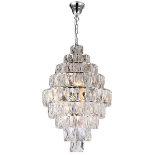 Lighting Inspirations Waterfall 50cm 12 Light 9 Tier Crystal Glass Chandelier Chrome