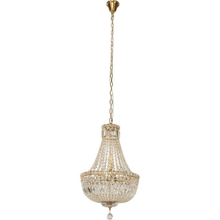 Lighting Inspirations Classique Small 40cm 5 Light Basket Crystal Glass Chandelier Satin Brass