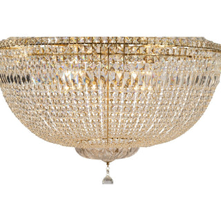 Lighting Inspirations Classique Grand 27 Light Basket Crystal Glass Chandelier Satin Brass