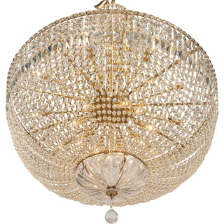 Lighting Inspirations Classique Grand 27 Light Basket Crystal Glass Chandelier Satin Brass