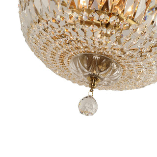 Lighting Inspirations Classique Medium 40cm Flush 5 Light Crystal Glass Chandelier Satin Brass