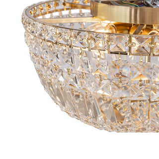 Lighting Inspirations Classique Medium 40cm Flush 5 Light Crystal Glass Chandelier Satin Brass