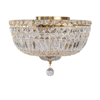 Lighting Inspirations Classique Medium 40cm Flush 5 Light Crystal Glass Chandelier Satin Brass