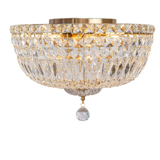 Lighting Inspirations Classique Medium 40cm Flush 5 Light Crystal Glass Chandelier Satin Brass