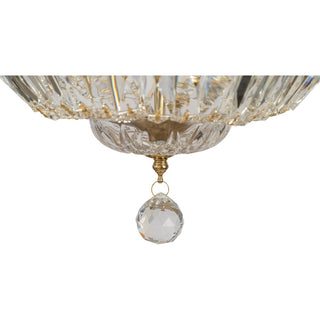 Lighting Inspirations Classique Small 30cm 3 Light Flush Crystal Glass Chandelier Satin Brass