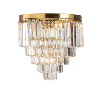 Lighting Inspirations Celestial 40cm Flush 6 Light 5 Tier Crystal Glass Chandelier Satin Brass