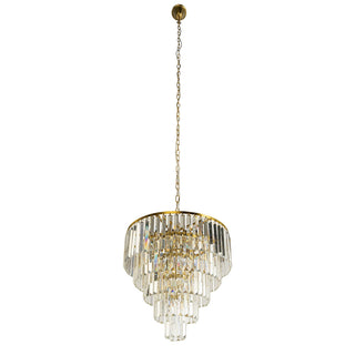 Lighting Inspirations Celestial 49cm 10 Light 5 Tier Crystal Glass Chandelier Satin Brass