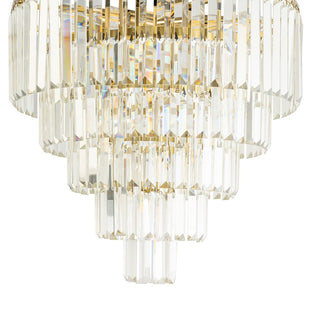 Lighting Inspirations Celestial 49cm 10 Light 5 Tier Crystal Glass Chandelier Satin Brass