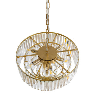 Lighting Inspirations Celestial 49cm 10 Light 5 Tier Crystal Glass Chandelier Satin Brass