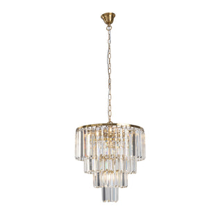 Lighting Inspirations Celestial 39cm 5 Light 4 Tier Crystal Glass Chandelier Satin Brass