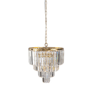 Lighting Inspirations Celestial 39cm 5 Light 4 Tier Crystal Glass Chandelier Satin Brass