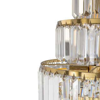 Lighting Inspirations Celestial 39cm 9 Light 6 Tier Crystal Glass Chandelier Satin Brass
