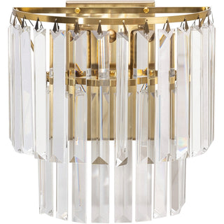 Lighting Inspirations Celestial 2 Light 2 Tier Crystal Glass Wall Bracket Satin Brass