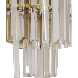 Lighting Inspirations Celestial 2 Light 2 Tier Crystal Glass Wall Bracket Satin Brass