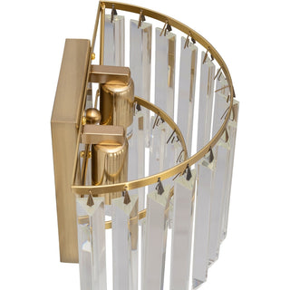 Lighting Inspirations Celestial 2 Light 2 Tier Crystal Glass Wall Bracket Satin Brass