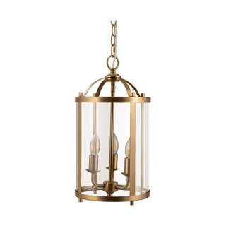 Lighting Inspirations Manor Medium 3 Light Lantern Satin Brass