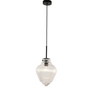 Lighting Inspirations Ridge Pendant Light White Cord Matte Black