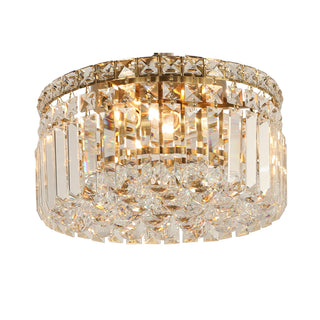 Lighting Inspirations Rotondo Small 30cm Flush 3 Light Crystal Glass Satin Brass