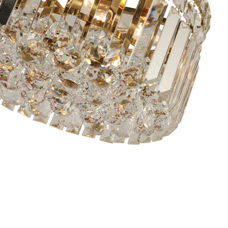 Lighting Inspirations Rotondo Small 30cm Flush 3 Light Crystal Glass Satin Brass
