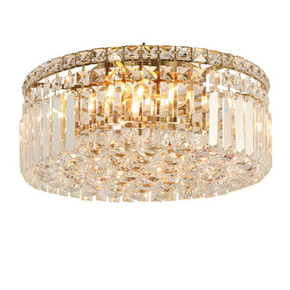 Lighting Inspirations Rotondo Medium 40cm Flush 5 Light Crystal Glass Satin Brass