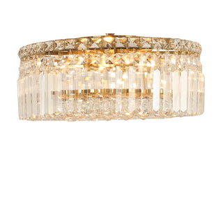 Lighting Inspirations Rotondo Medium 40cm Flush 5 Light Crystal Glass Satin Brass