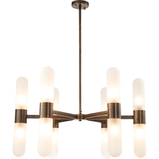 Lighting Inspirations Hepburn 12 Light 6 Arm Pendant Antique Brass