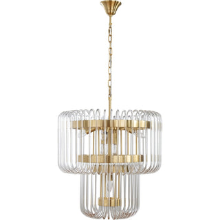 Lighting Inspirations Collette 60cm 9 Light 2 Tier Chandelier Satin Brass