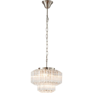 Lighting Inspirations Calista Small 32cm 4 Light 2 Tier Chandelier Brushed Nickel
