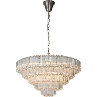 Lighting Inspirations Calista Extra Large 85cm 12 Light 4 Tier Chandelier, Brushed Nickel