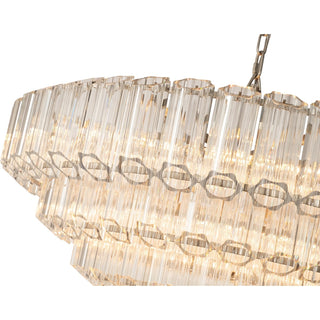 Lighting Inspirations Calista Extra Large 85cm 12 Light 4 Tier Chandelier, Brushed Nickel