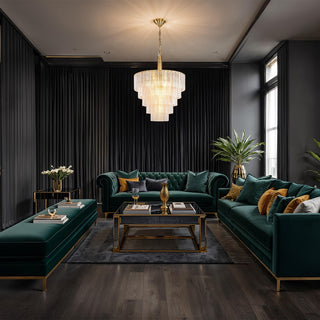 Lighting Inspirations Alara Medium 60cm 9 Light 5 Tier Chandelier Satin Brass