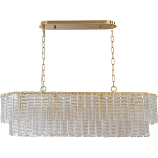 Lighting Inspirations Alara 100cm 5 Light Bench Chandelier Satin Brass
