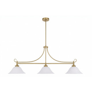 Lighting Insprirations Dallas 3 Light Bench Pendant Satin Brass