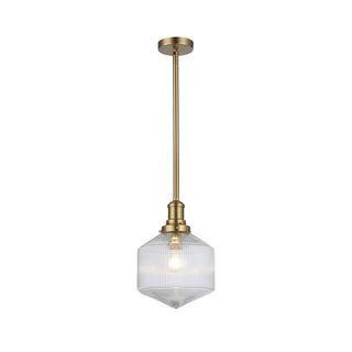 Lighting Inspirations Jefferson Small Rod Pendant Clear Satin Brass