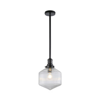 Lighting Inspirations Jefferson Small Rod Pendant Clear Matte Black