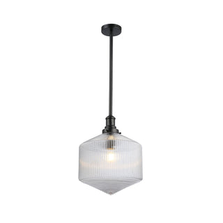 Lighting Inspirations Jefferson Large Rod Pendant Clear Matte Black