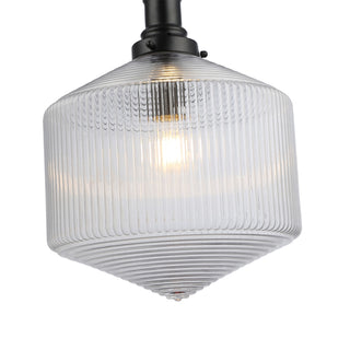 Lighting Inspirations Jefferson Large Rod Pendant Clear Matte Black