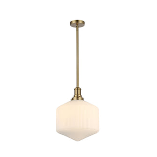 Lighting Inspirations Jefferson Large Rod Pendant Opal Matte Satin Brass