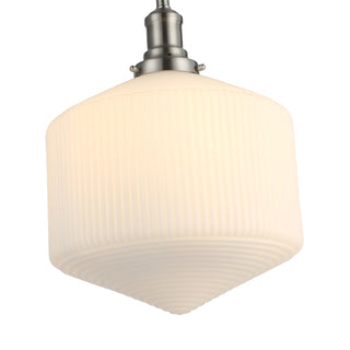Lighting Inspirations Jefferson Large Rod Pendant Opal Matte Brushed Nickel