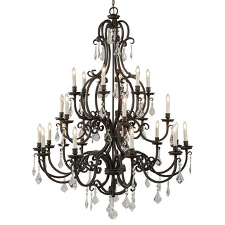 Clearance - Lighting Inspirations Louis 15th 24 Light Pendant White Candle Covers