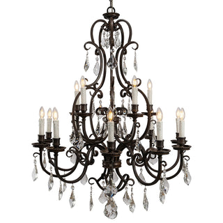 Clearance - Lighting Inspirations Louis 15th 15 Light Pendant White Candle Covers