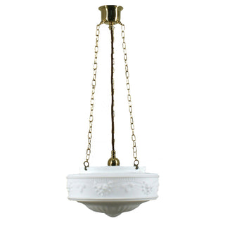 Lighting Inspirations Senator 11'' Opal Matte On 3 Chain Suspension Polished Brass