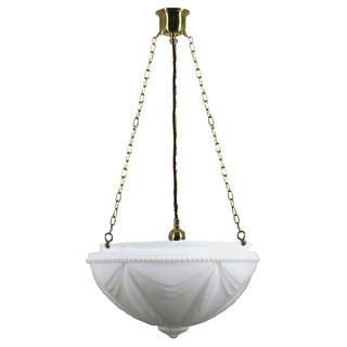 Lighting Inspirations Empire 14'' Opal Matte On 3 Chain Suspension Polished Brass