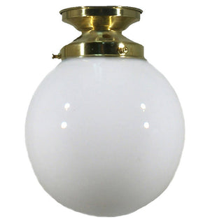 Lighting Inspirations Sphere 6'' Opal Gloss Batten Fix Polished Brass