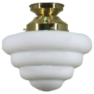 Lighting Inspirations Beehive Opal Matte Batten Fix Polished Brass