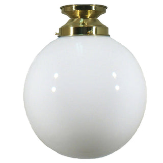 Lighting Inspirations Sphere 10'' Opal Gloss Batten Fix Polished Brass