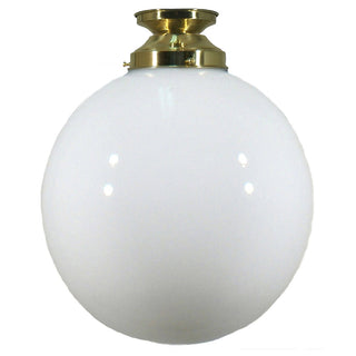 Lighting Inspirations Sphere 12'' Opal Gloss Batten Fix Polished Brass