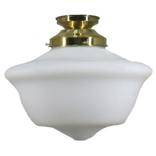 Lighting Inspirations Victorian Schoolhouse 12'' Opal Matte Batten Fix Polished Brass