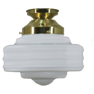 Lighting Inspirations Detroit 8'' Opal Matte Batten Fix Polished Brass